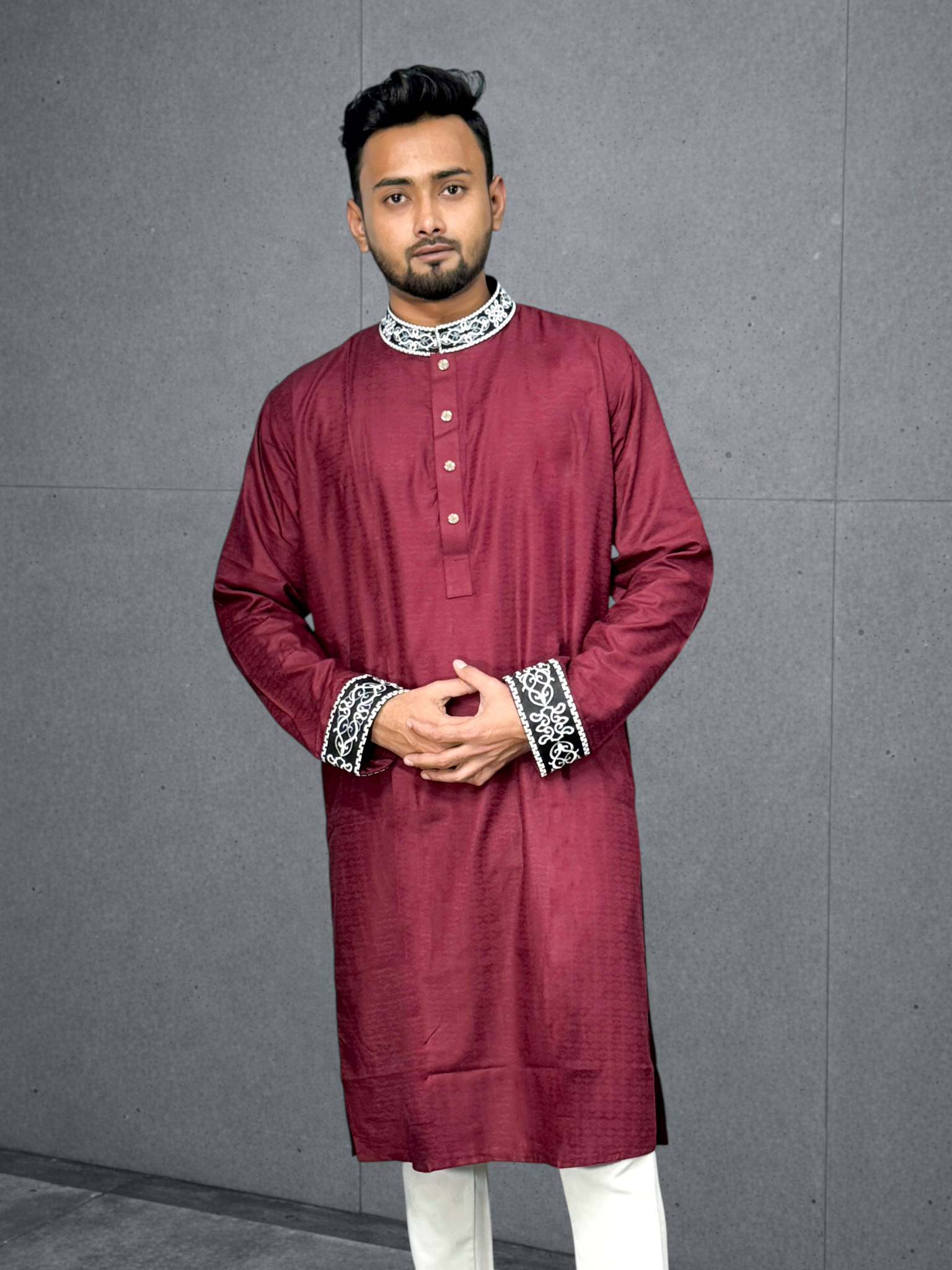 Premium White Embroidery Panjabi