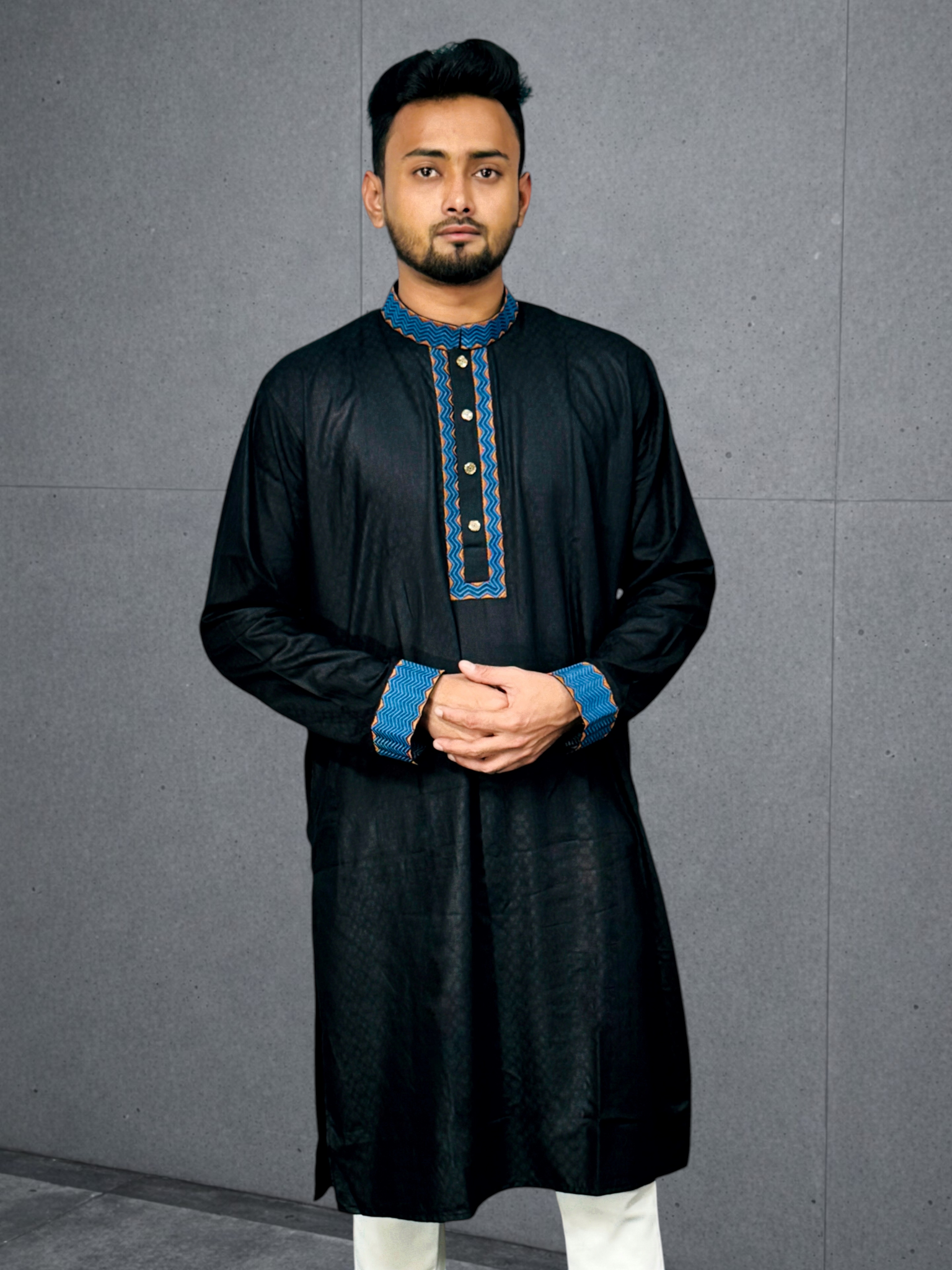 Premium Black Colour Embroidery Panjabi