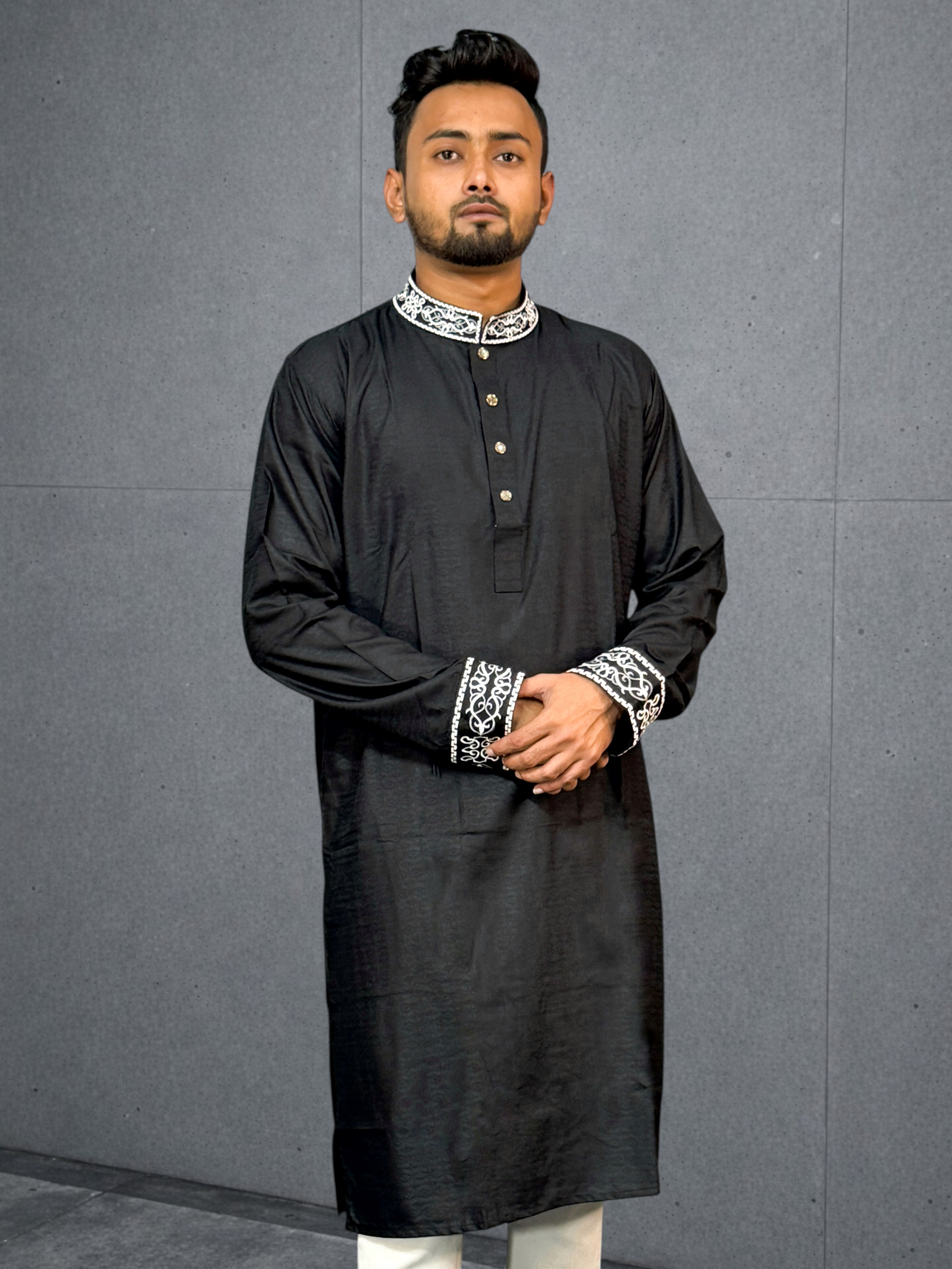 Premium Black Colour Embroidery Panjabi Uniqe